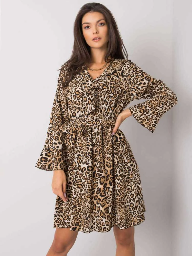 Italy Moda Suknelė-DHJ-SK-13891B-2.72P-juoda-smėlio spalvos