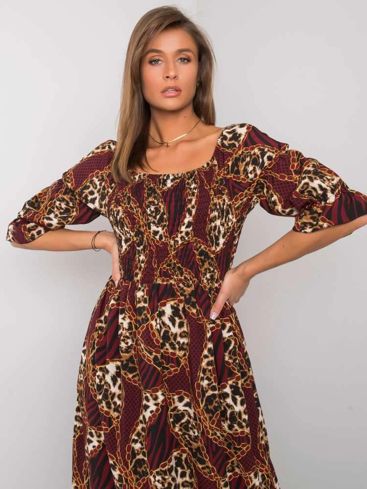 Italy Moda Suknelė-DHJ-SK-13965.71P-bordo
