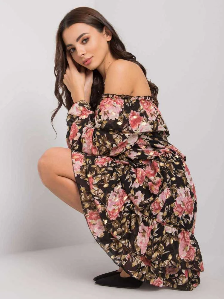 Italy Moda Suknelė-DHJ-SK-15015-2.73P-juoda-rožinė