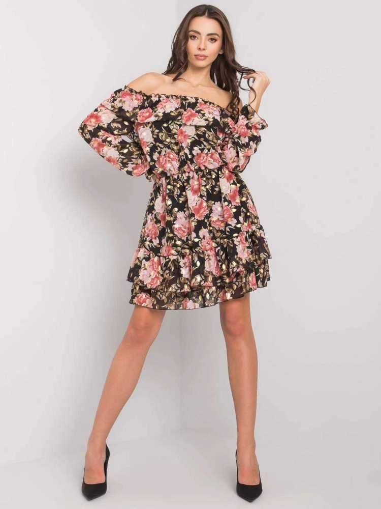 Italy Moda Suknelė-DHJ-SK-15015-2.73P-juoda-rožinė