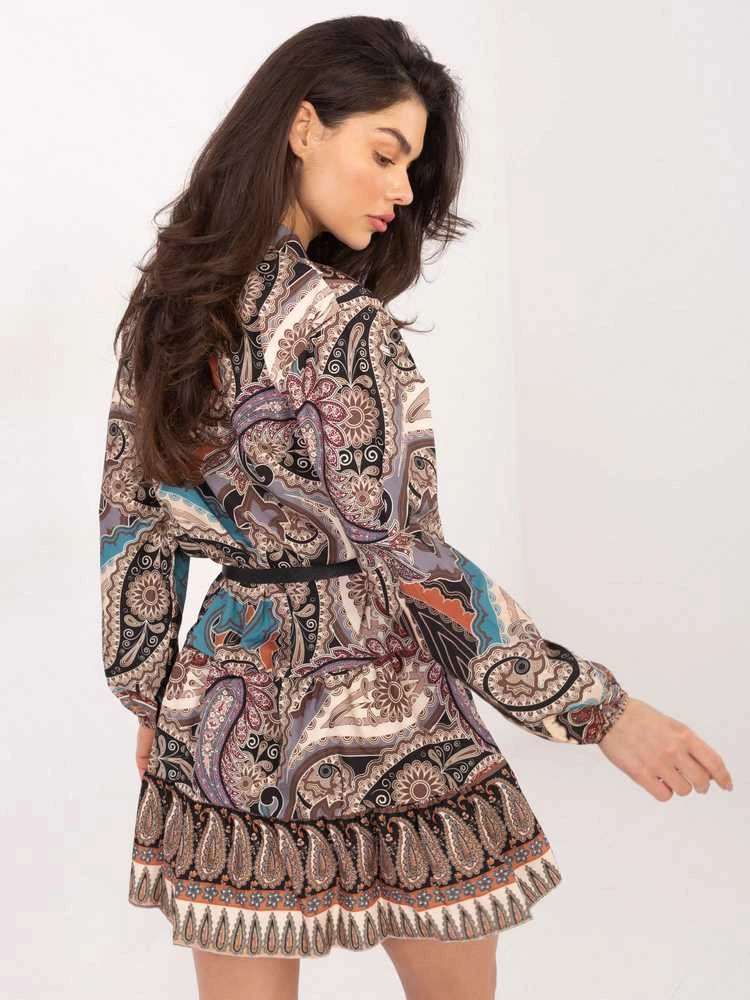 Italy Moda Suknelė-DHJ-SK-15053.61-juoda-smėlio spalvos