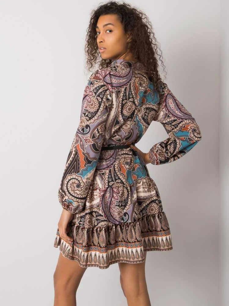 Italy Moda Suknelė-DHJ-SK-15053.61-juoda-smėlio spalvos