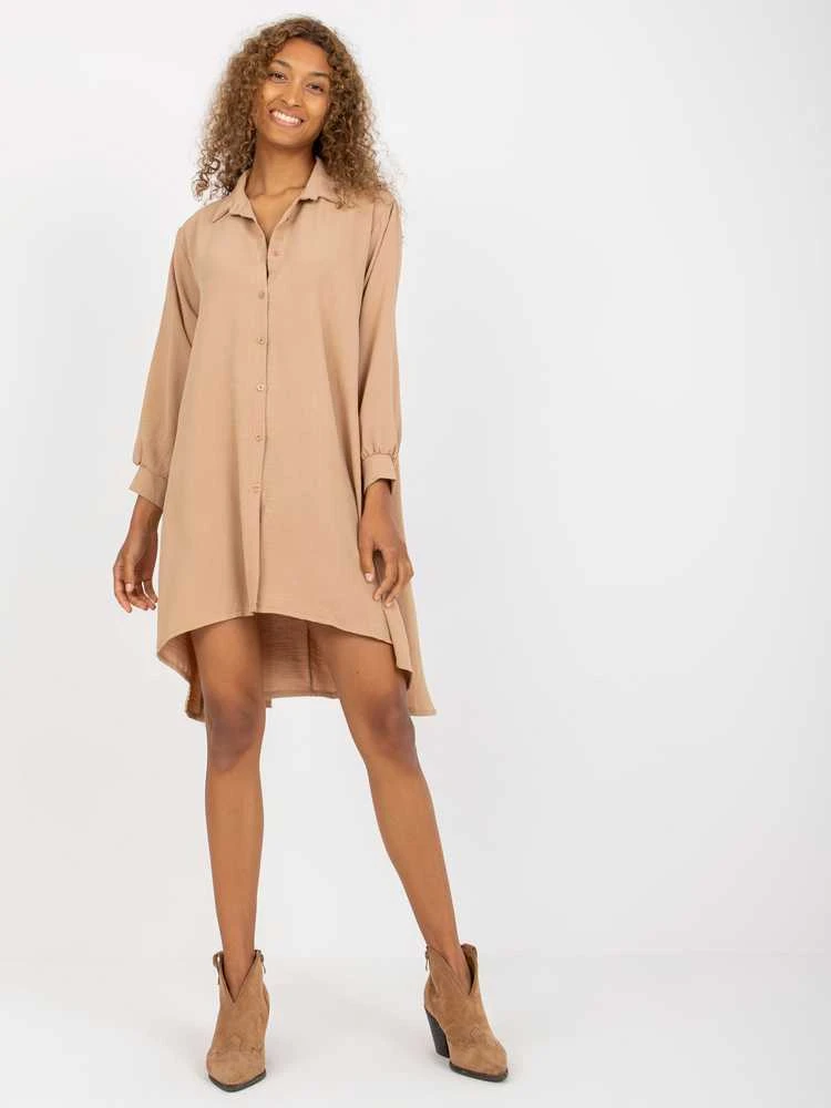 Italy Moda Suknelė-DHJ-SK-15092.57P-tamsiai smėlio spalvos