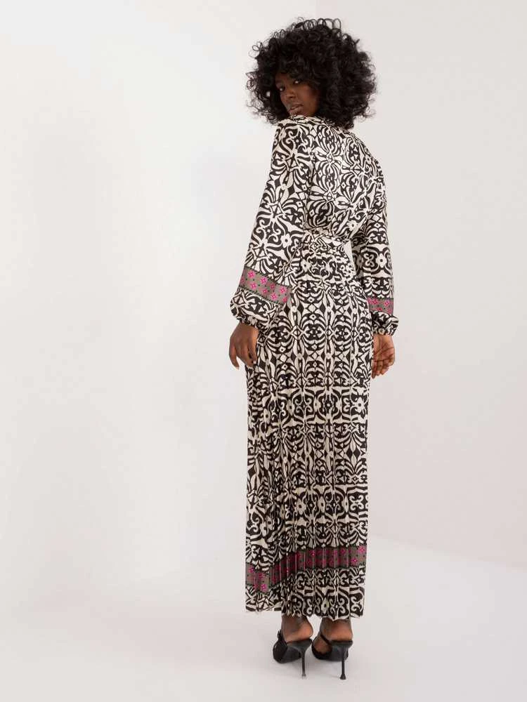 Italy Moda Suknelė-DHJ-SK-16656.13X-juoda-smėlio spalvos
