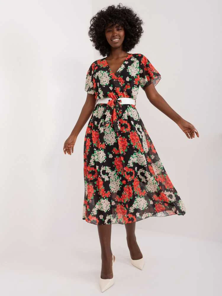 Italy Moda Suknelė-DHJ-SK-17258.01-juoda-raudona