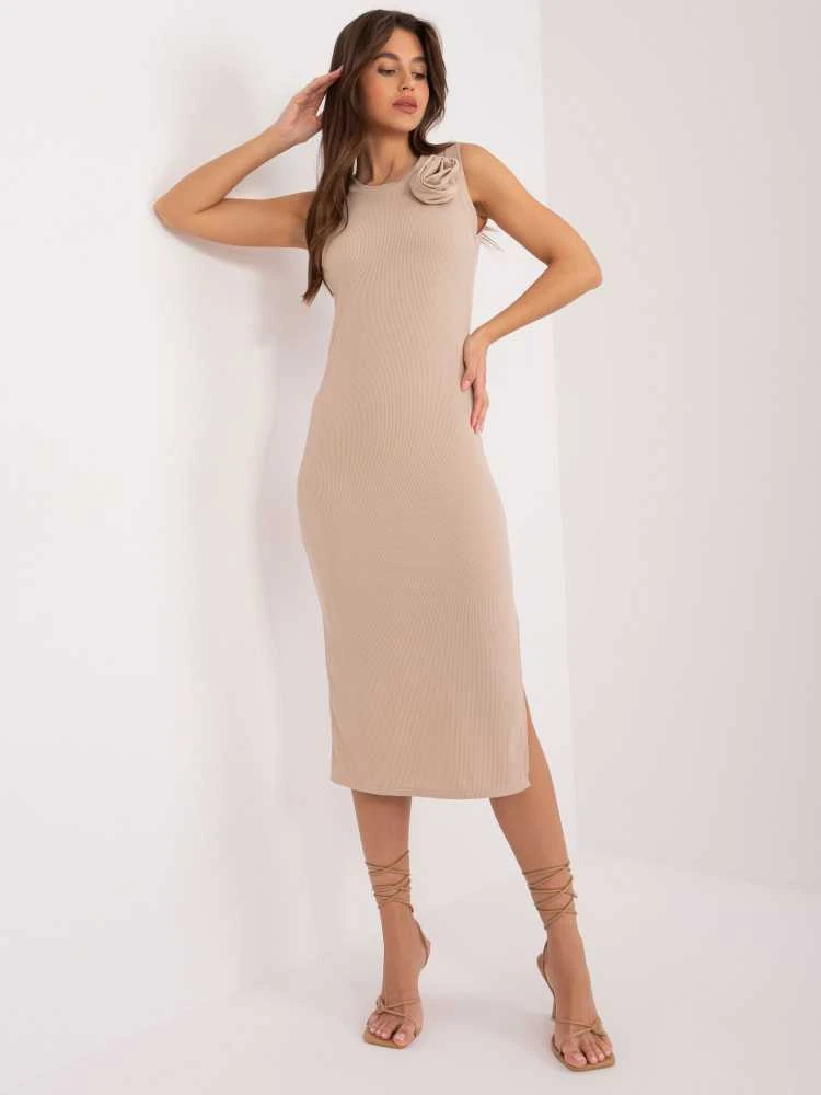 Italy Moda Suknelė-DHJ-SK-17732.22-tamsiai smėlio spalvos