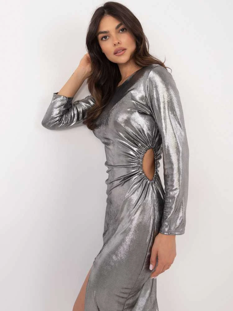 Italy Moda Suknelė-DHJ-SK-18169.76-sidabrinė