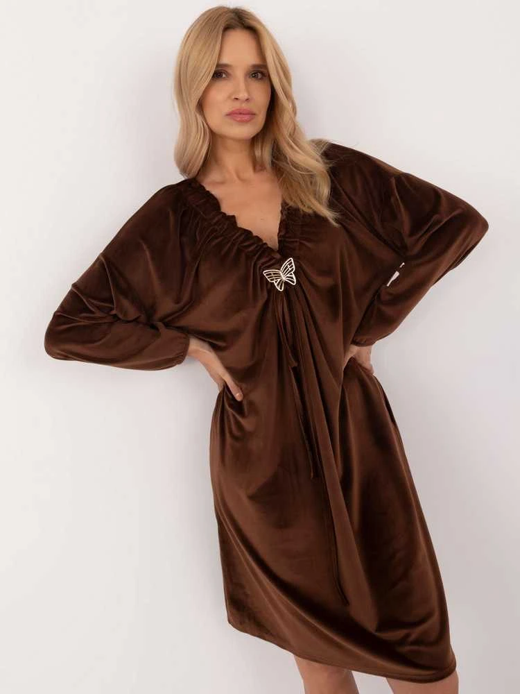 Italy Moda Suknelė-DHJ-SK-19890.86P-ruda