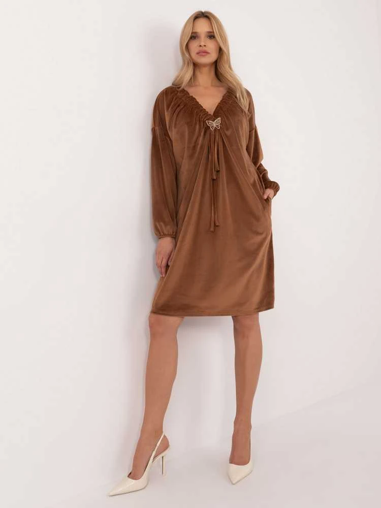 Italy Moda Suknelė-DHJ-SK-19890.86P-šviesiai ruda