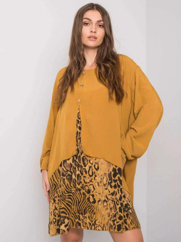 Italy Moda Suknelė-DHJ-SK-21451.50-tamsiai geltona