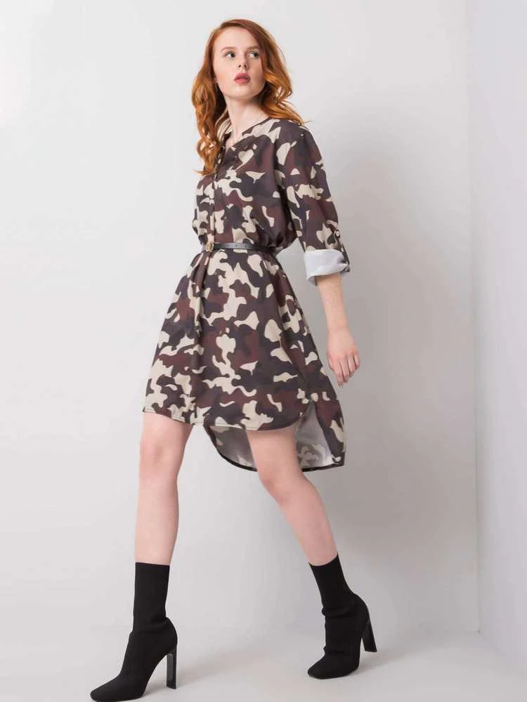 Italy Moda Suknelė-DHJ-SK-5766G.30-smėlio spalvos