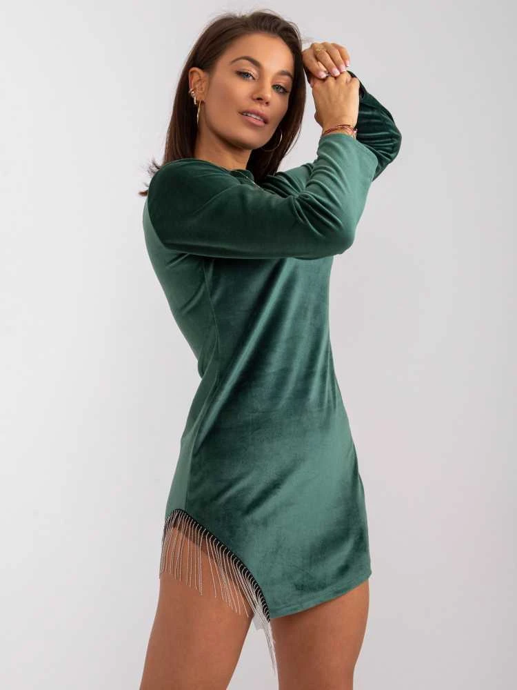 Italy Moda Suknelė-DHJ-SK-6509.82P-tamsiai žalia
