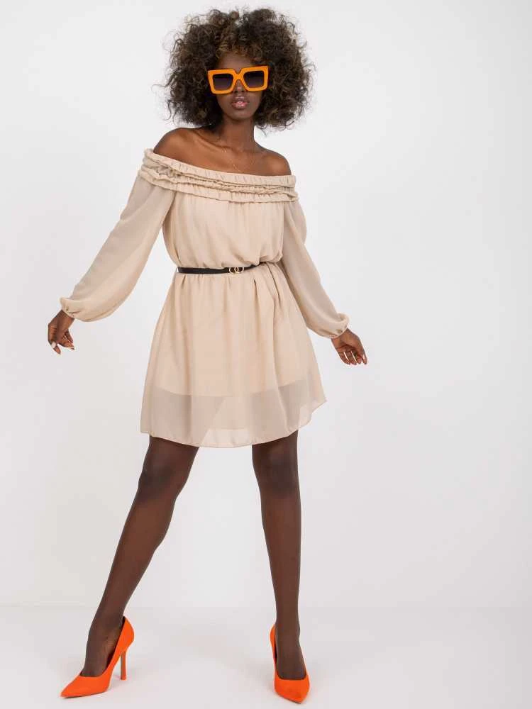 Italy Moda Suknelė-DHJ-SK-6831.36-smėlio spalvos