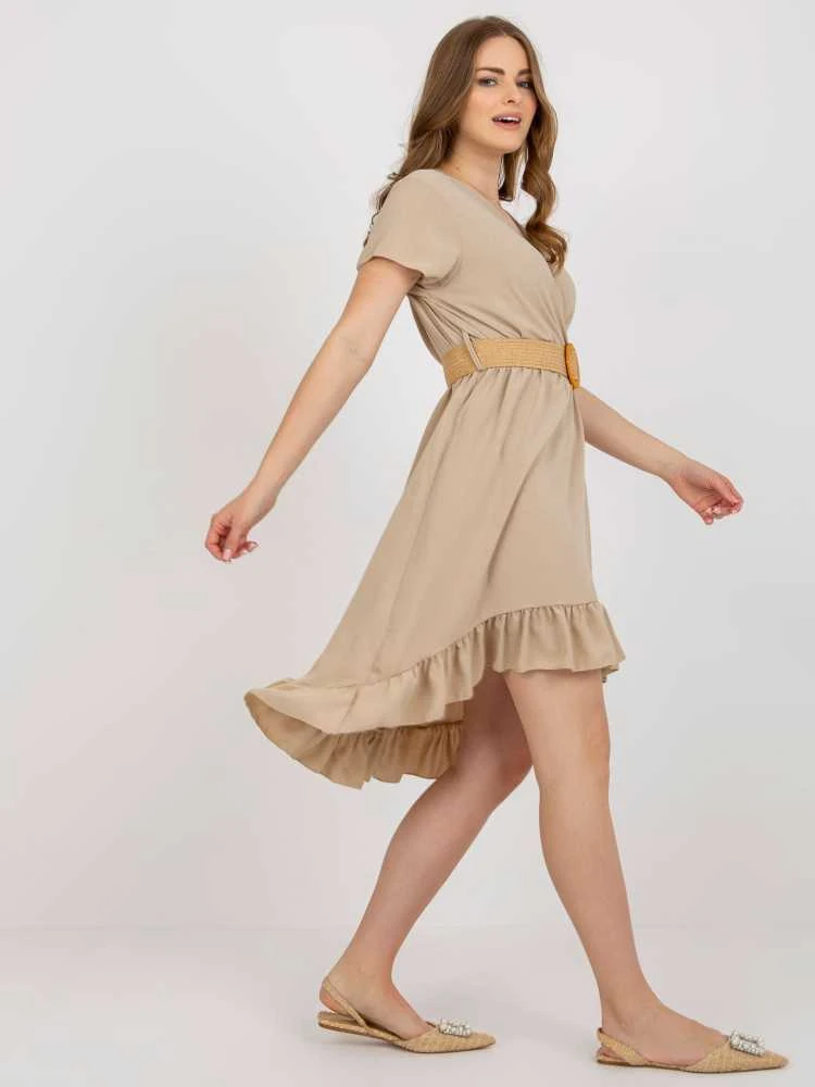 Italy Moda Suknelė-DHJ-SK-8358.19-smėlio spalvos