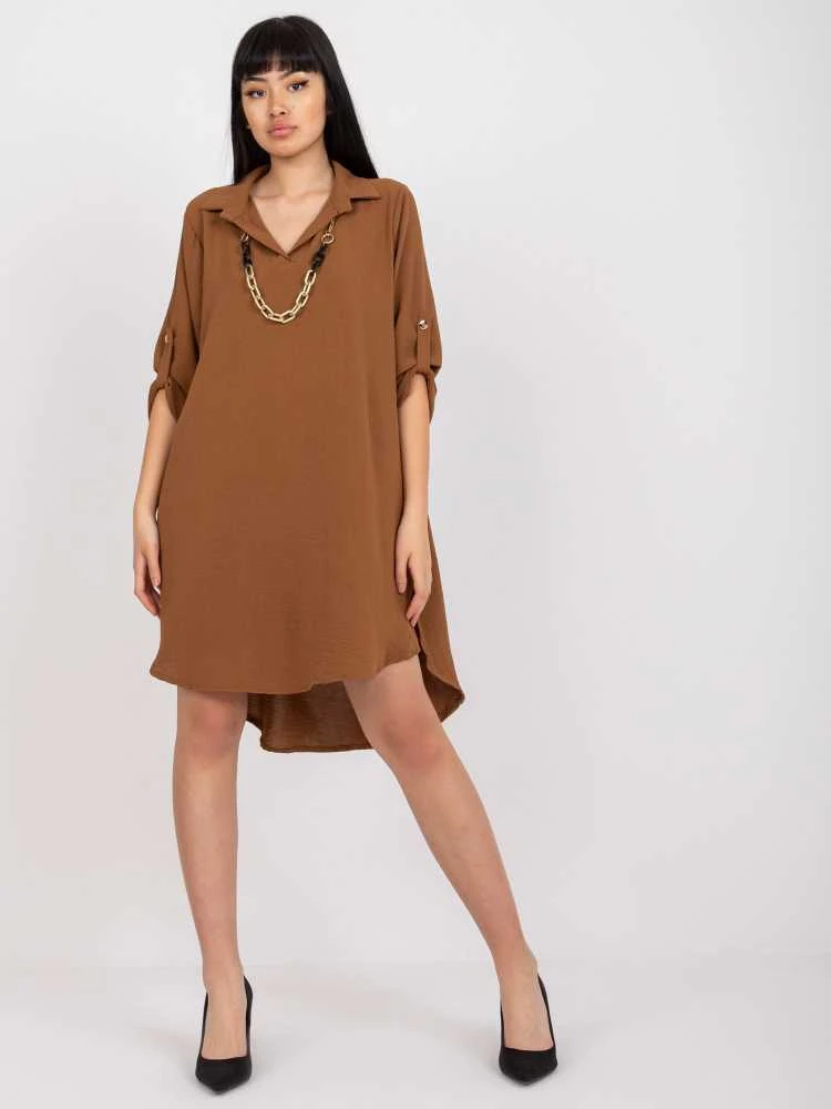 Italy Moda Suknelė-DHJ-SK-V2209.94-ruda