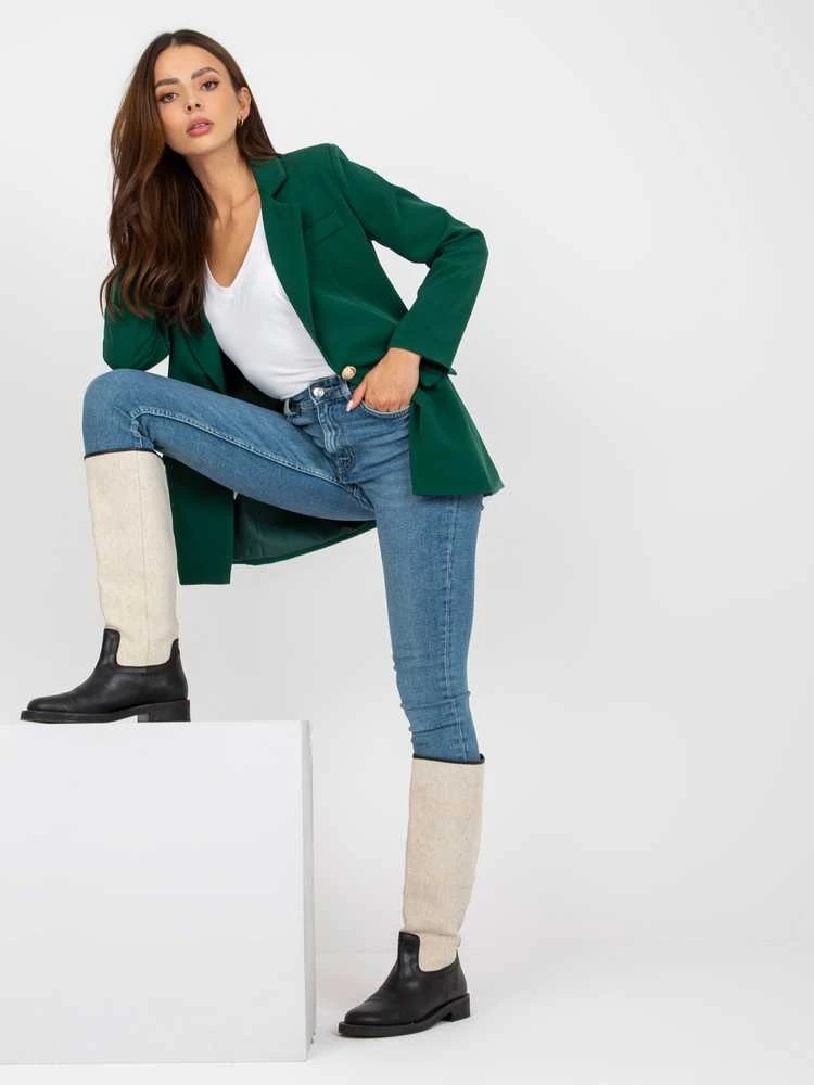 Italy Moda Švarkas moterims DHJ-MA-15556.22X-tamsiai žalia