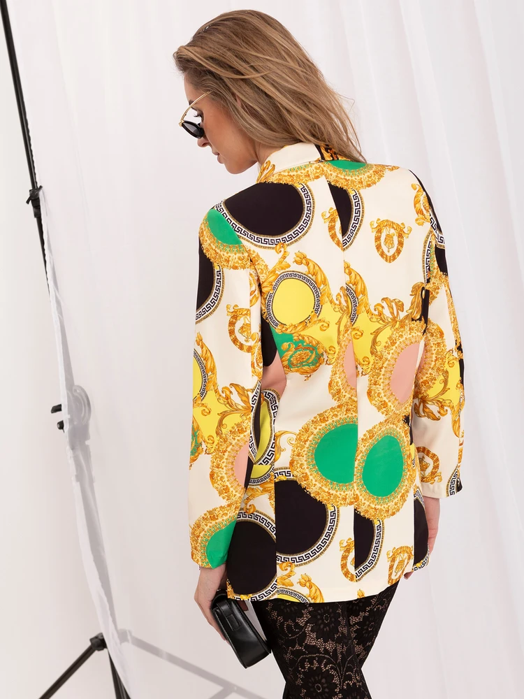 Italy Moda Švarkas moterims DHJ-MA-15621B.02-juodai smėlio spalvos