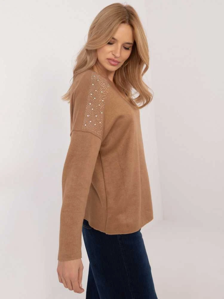 Italy Moda Megztinis-DHJ-SW-17690.21-camel