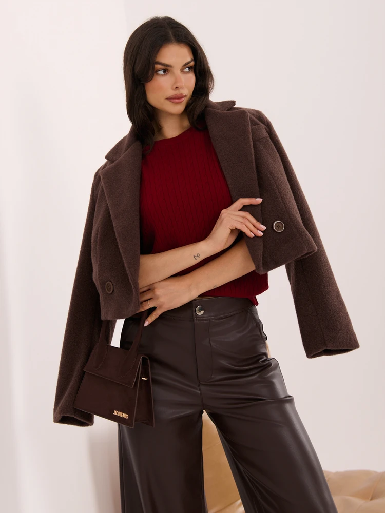 Italy Moda Sweter-IR-SW-57811.76-ciemny raudona