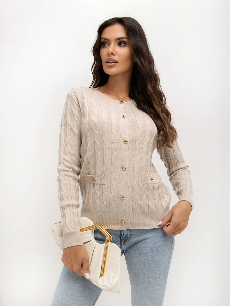Italy Moda Sweter-IR-SW-57822.01P-smėlio spalva