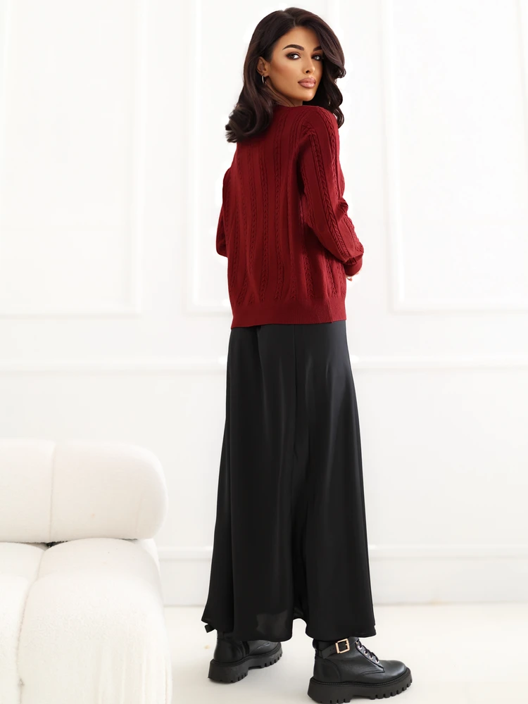 Italy Moda Sweter-IR-SW-57852.71-ciemny raudona