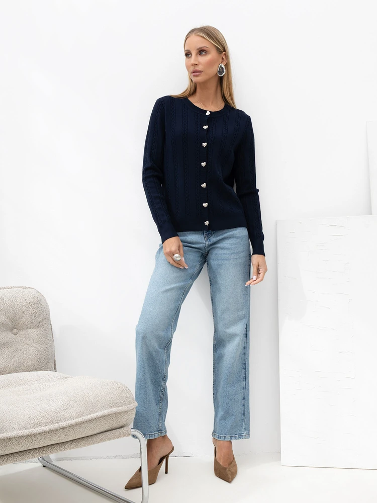 Italy Moda Sweter-IR-SW-57852.71-tamsiai mėlyna