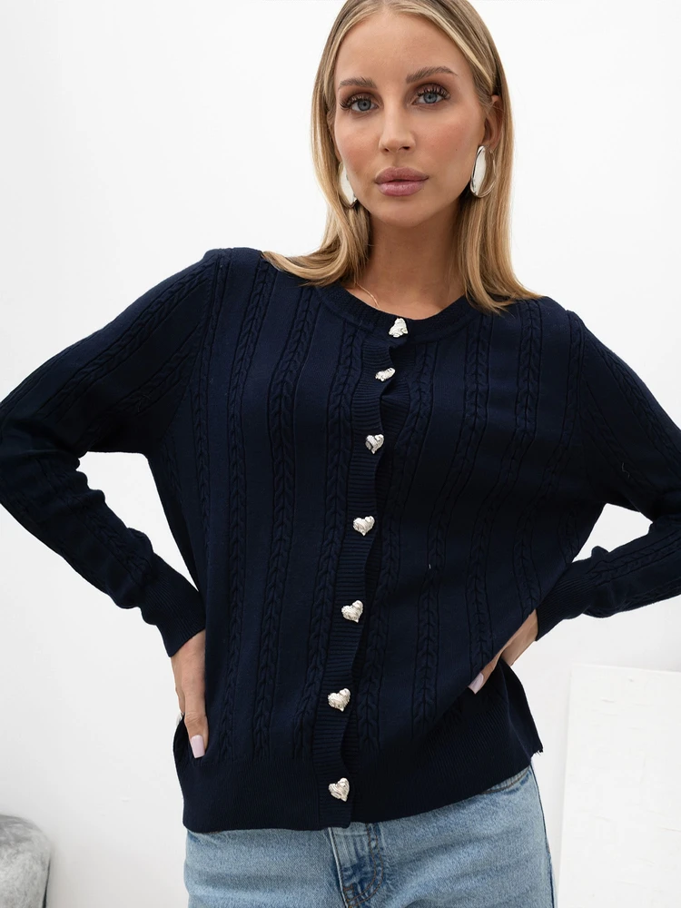 Italy Moda Sweter-IR-SW-57852.71-tamsiai mėlyna