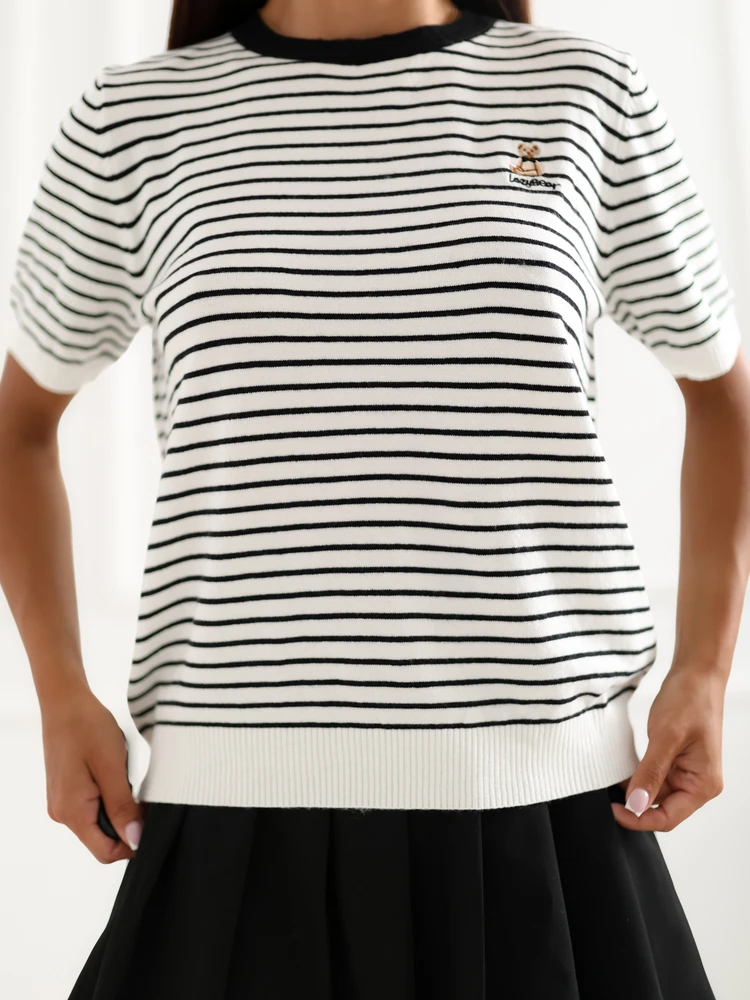 Italy Moda Sweter-IR-SW-57881.99-baltai-juodas