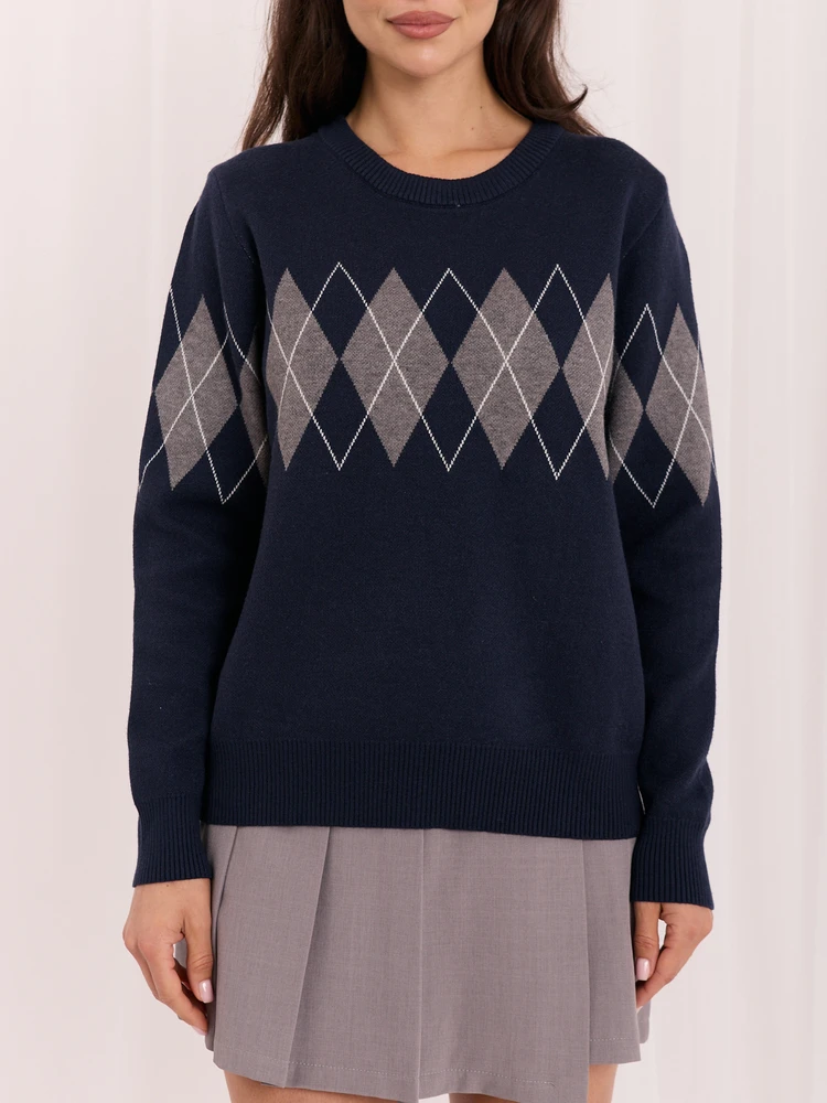 Italy Moda Sweter-IR-SW-57889.76-tamsiai mėlyna