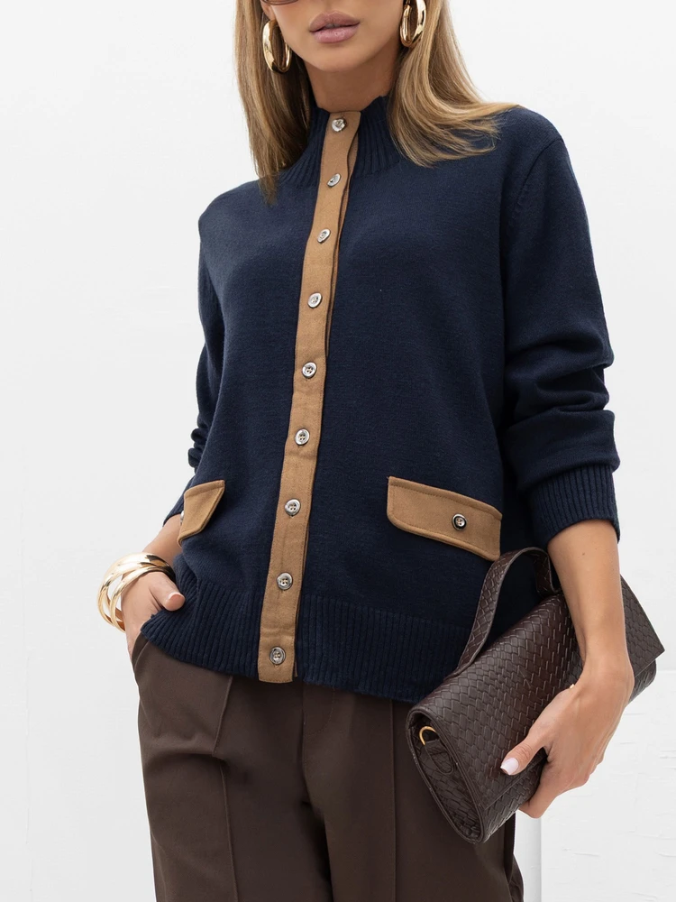 Italy Moda Sweter-IR-SW-57915.85-tamsiai mėlyna