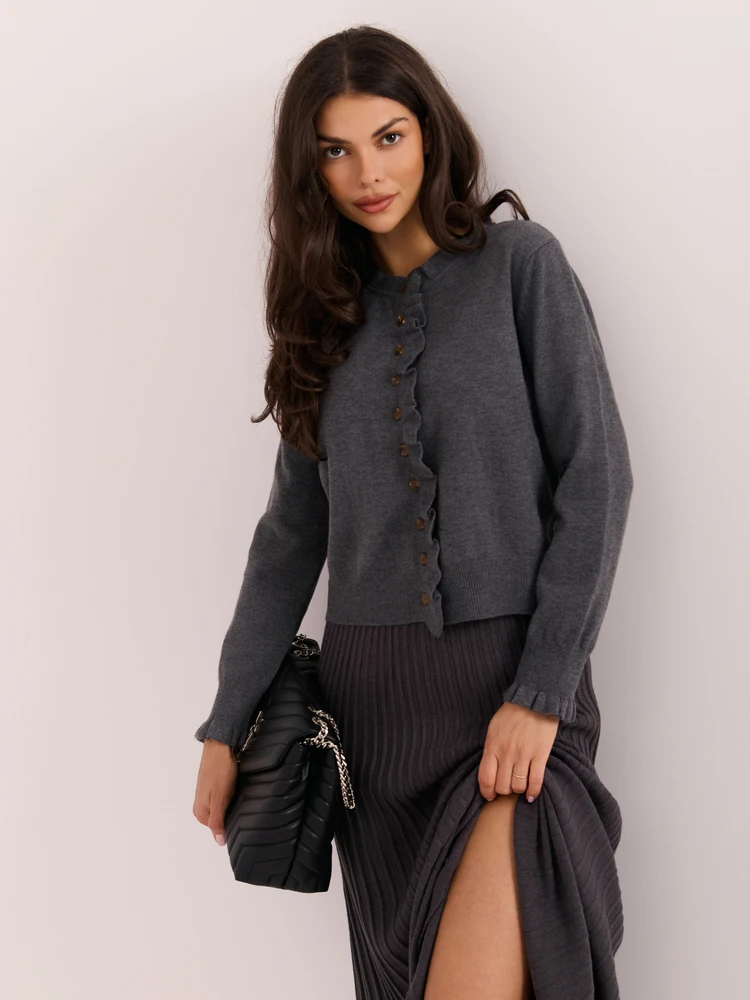 Italy Moda Sweter-IR-SW-A-86581.10-ciemny pilka