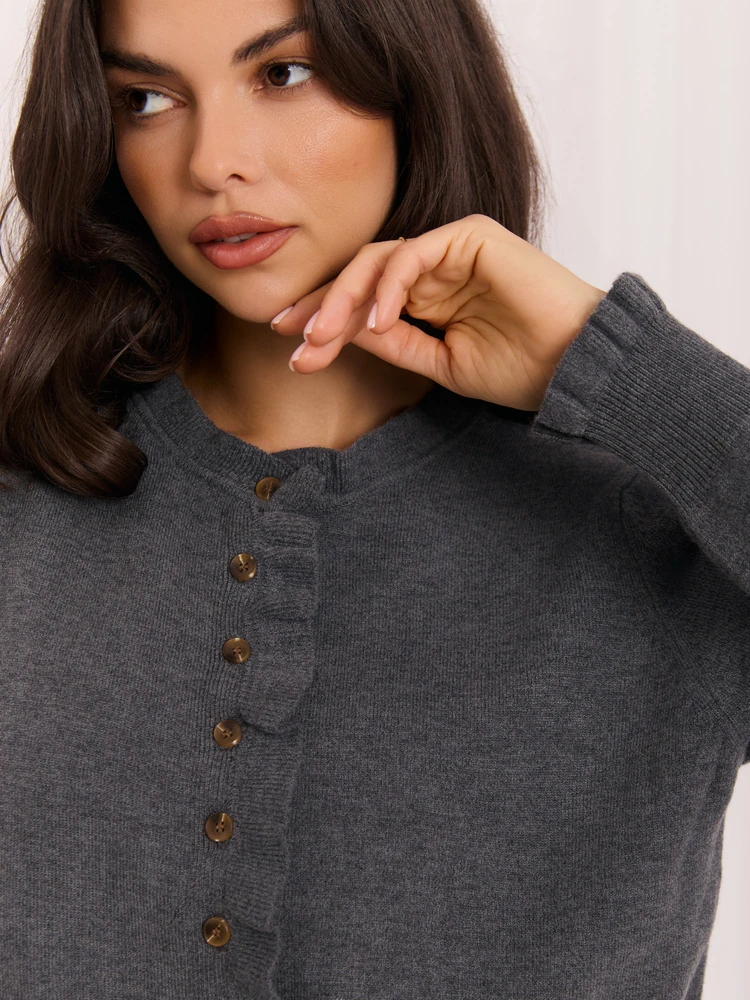 Italy Moda Sweter-IR-SW-A-86581.10-ciemny pilka