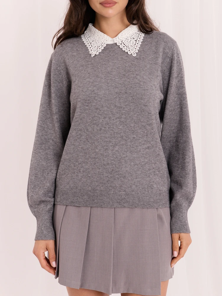 Italy Moda Sweter-IR-SW-A6-9618.29-pilka