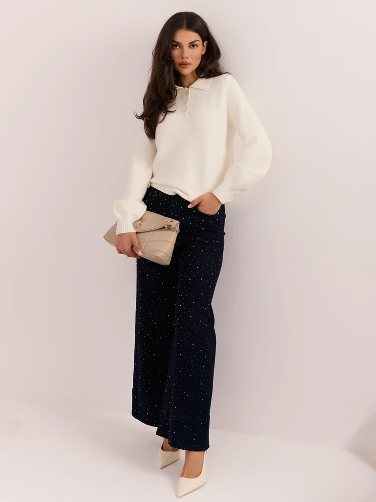 Italy Moda Sweter-IR-SW-AC-19702.14-ecru