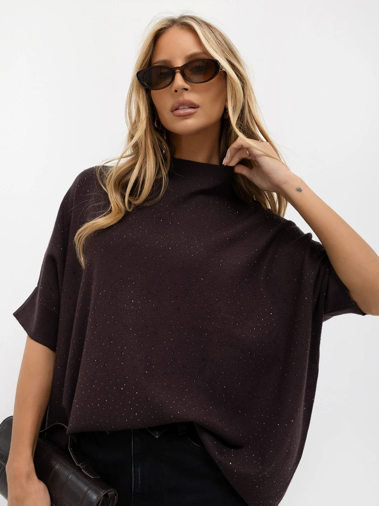 Italy Moda Sweter-IR-SW-BWC6617.75-ciemny ruda