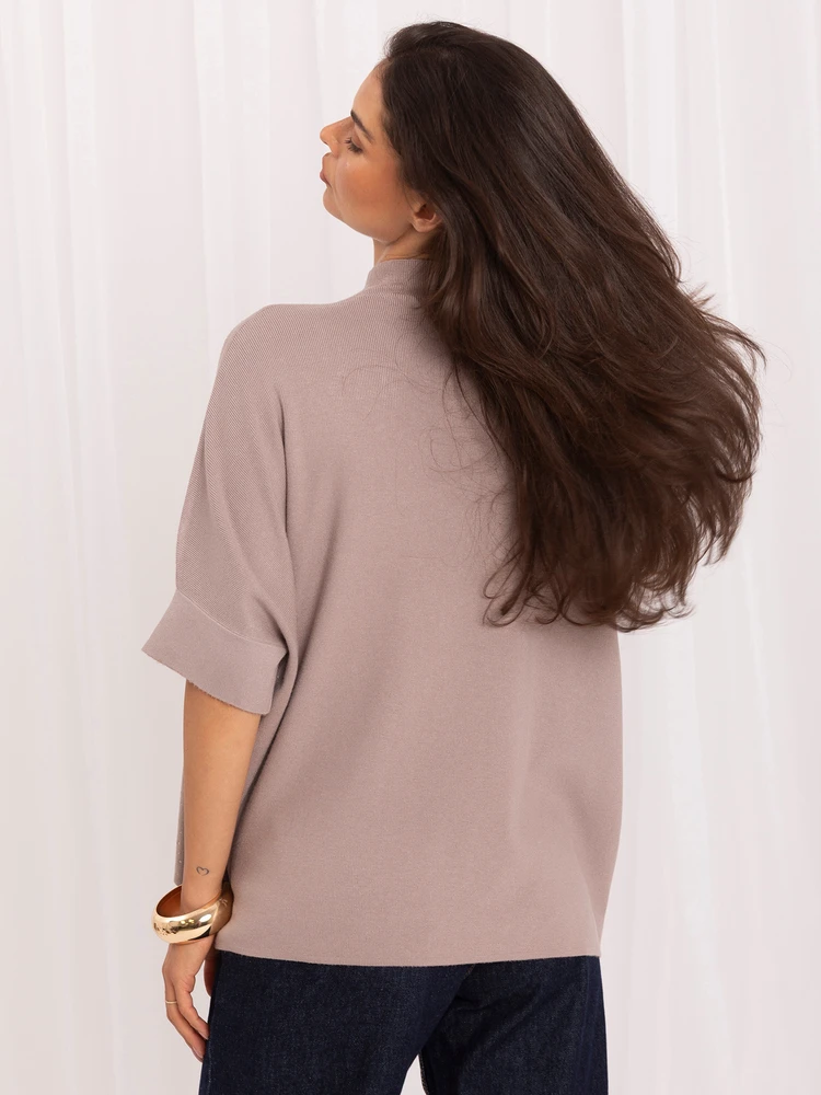 Italy Moda Sweter-IR-SW-BWC6617.75-ciemny bezowy