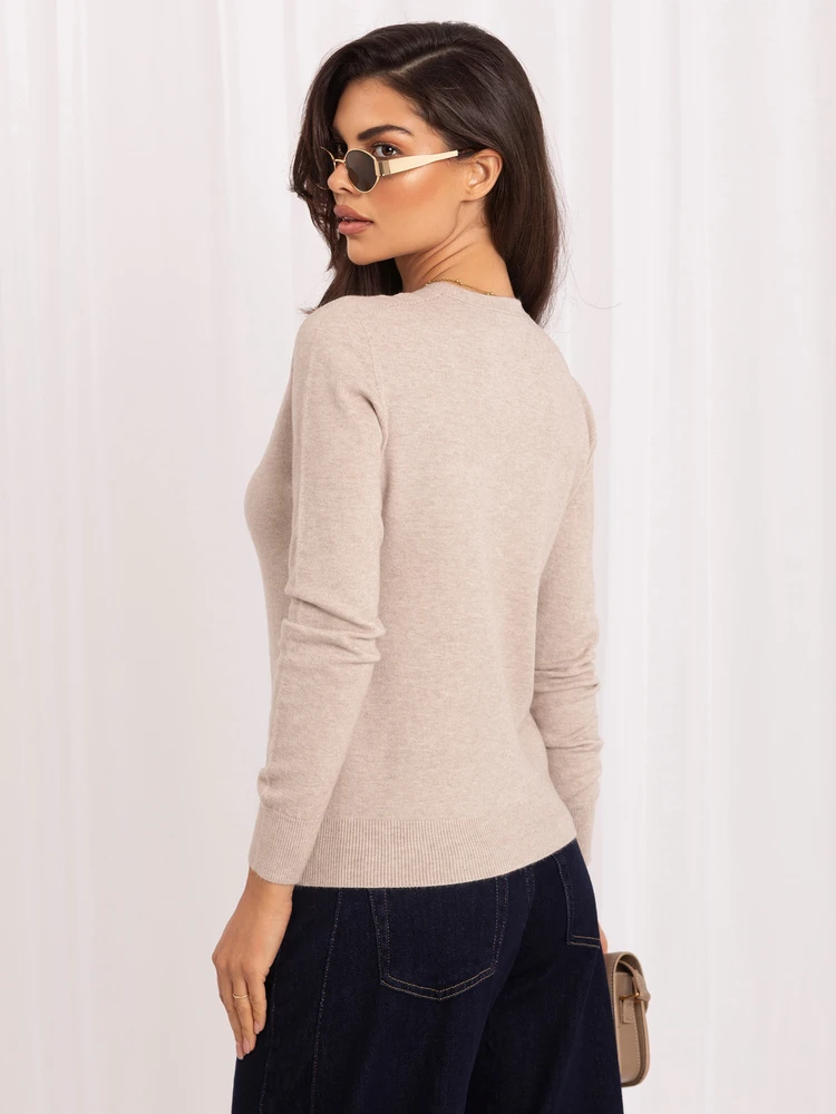 Italy Moda Sweter-IR-SW-BWE602.13P-smėlio spalva