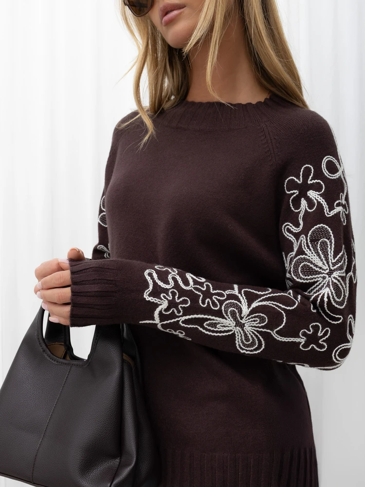 Italy Moda Sweter-IR-SW-C17123.98-ciemny ruda