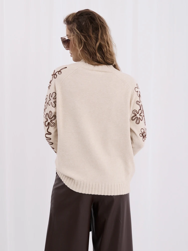 Italy Moda Sweter-IR-SW-C17123.98-jasny smėlio spalva