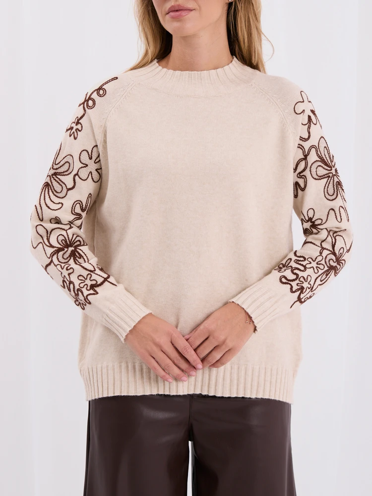 Italy Moda Sweter-IR-SW-C17123.98-jasny smėlio spalva