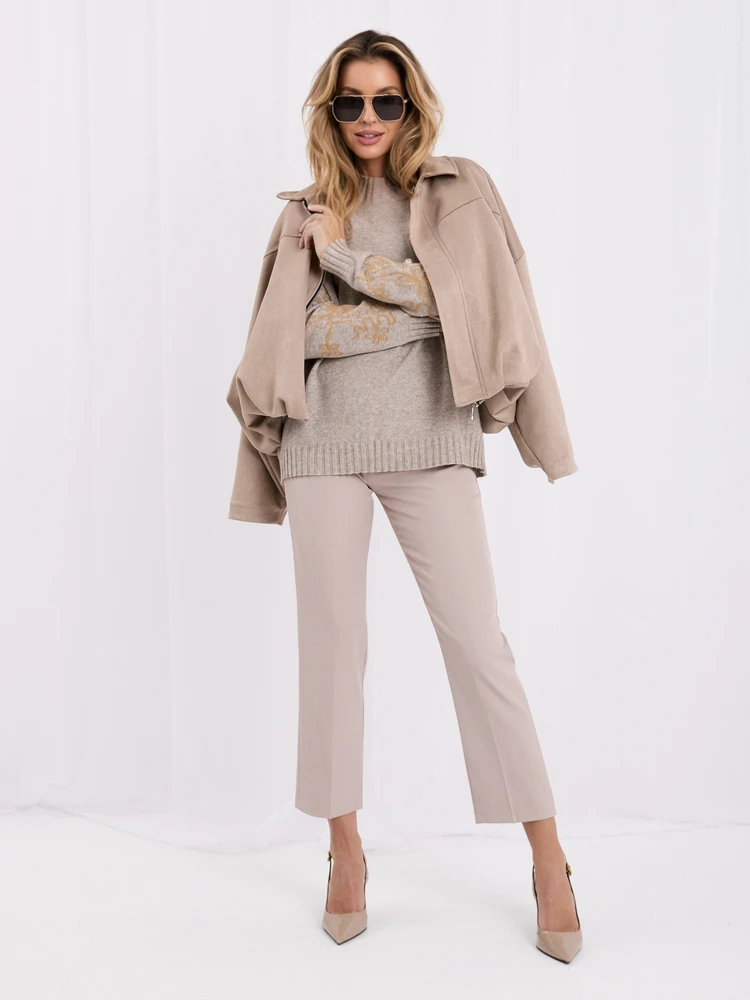 Italy Moda Sweter-IR-SW-C17123.98-smėlio spalva