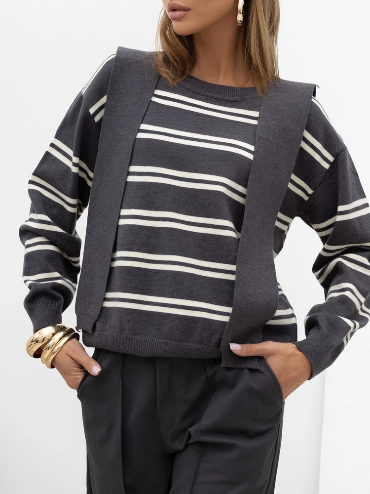 Italy Moda Sweter-IR-SW-G9617.86-grafito