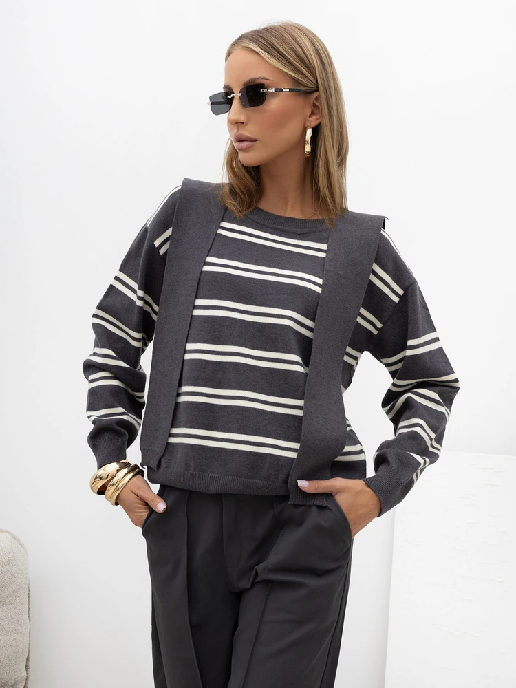 Italy Moda Sweter-IR-SW-G9617.86-grafito