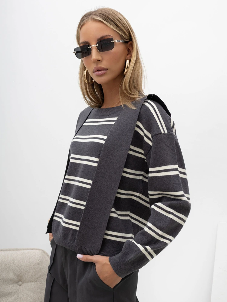 Italy Moda Sweter-IR-SW-G9617.86-grafito
