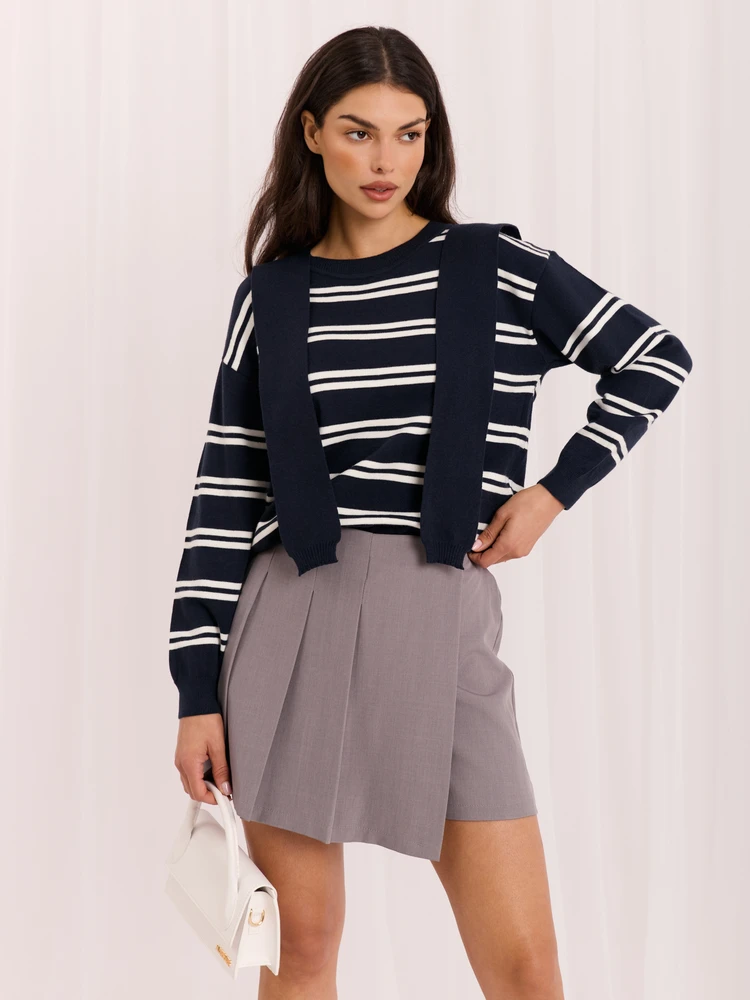 Italy Moda Sweter-IR-SW-G9617.86-tamsiai mėlyna