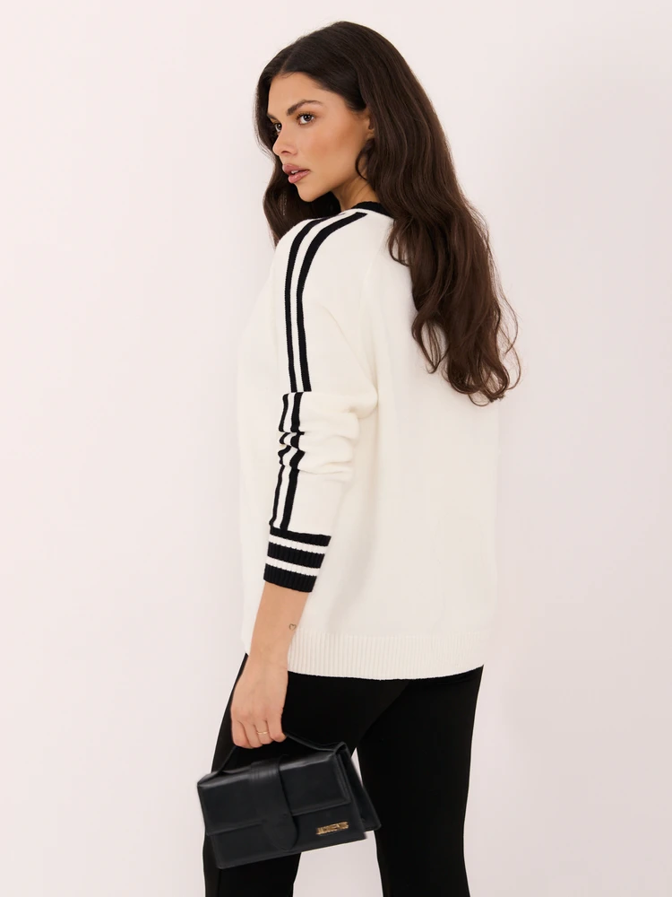 Italy Moda Sweter-IR-SW-G990.26-baltai-juodas