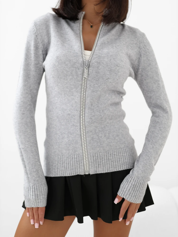 Italy Moda Sweter-IR-SW-JK7879.76-pilka