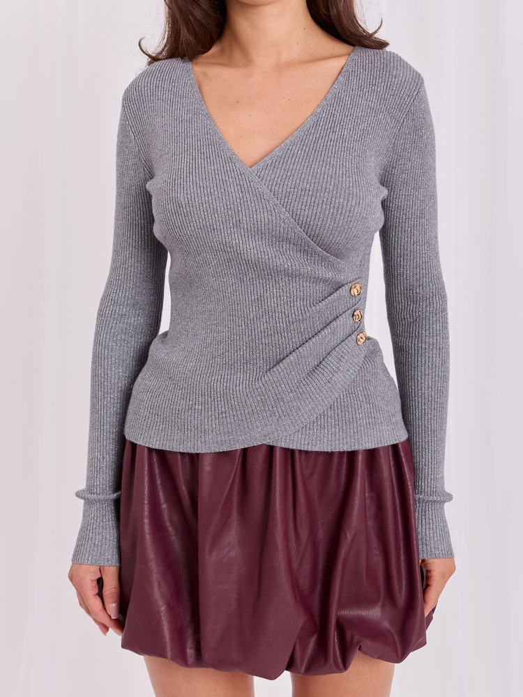 Italy Moda Sweter-IR-SW-JK8688.79-ciemny pilka