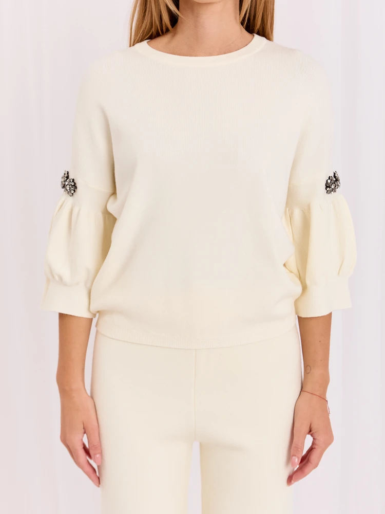 Italy Moda Sweter-IR-SW-JK8723A.01P-ecru