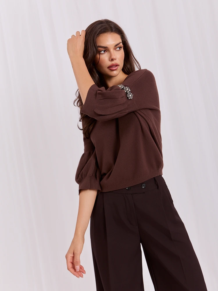 Italy Moda Sweter-IR-SW-JK8723A.01P-ruda